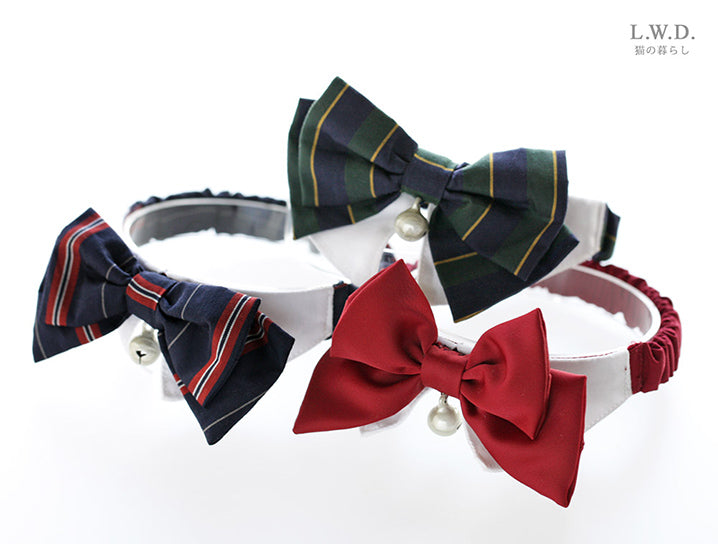 School Girl’s Style Ribbon Bow Tie Scrunchie For Cat