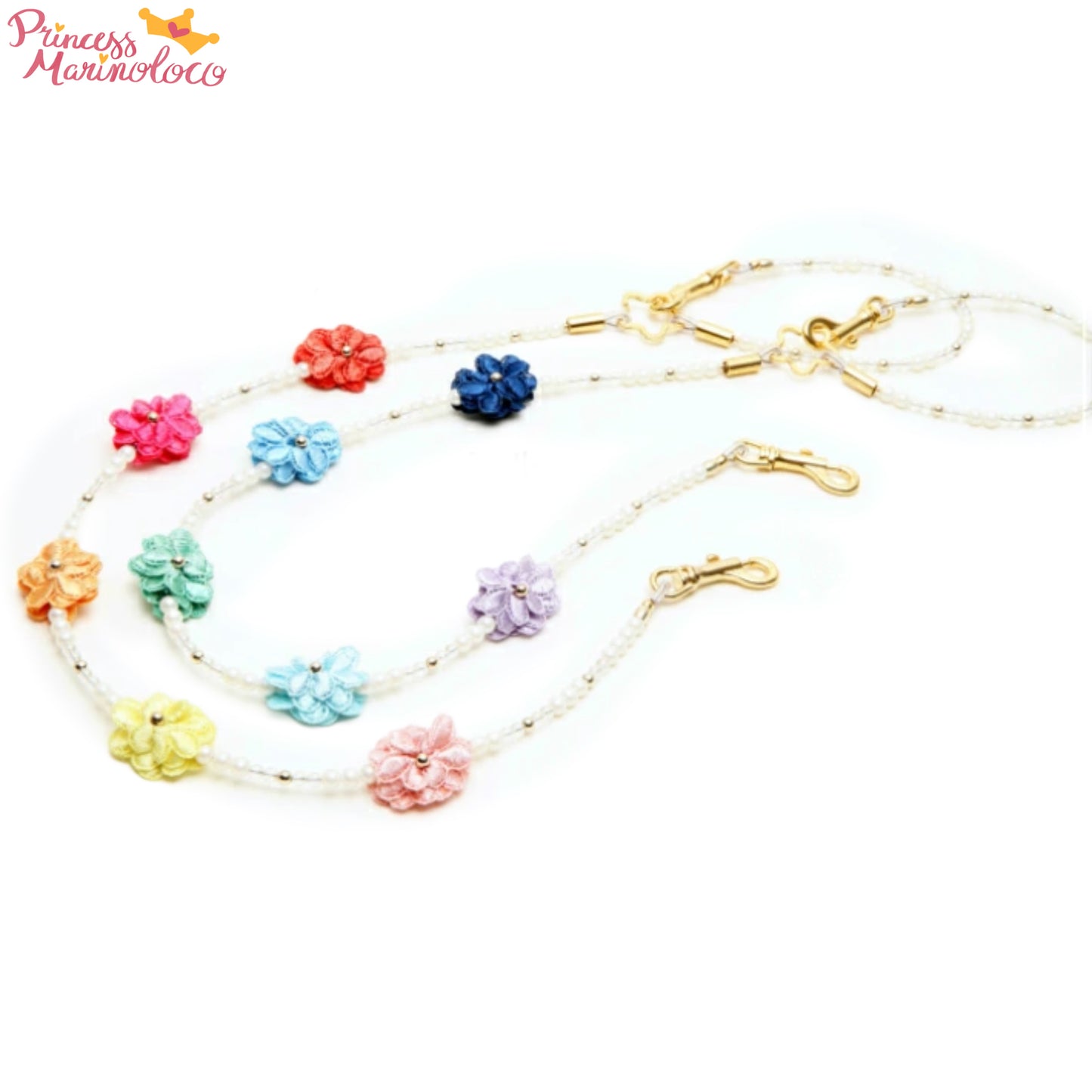 Colorful Flowers Pearl Leash