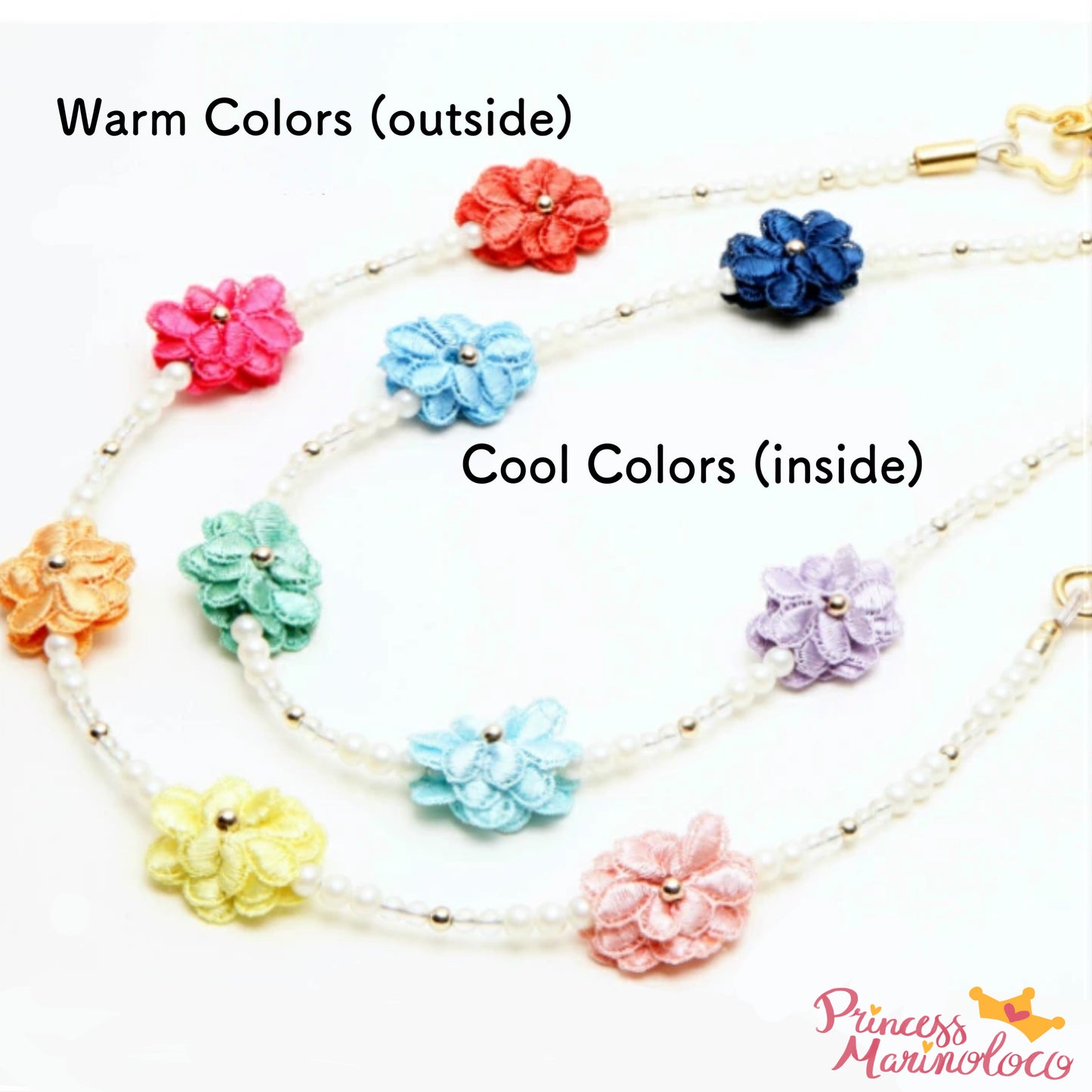 Colorful Flowers Pearl Leash