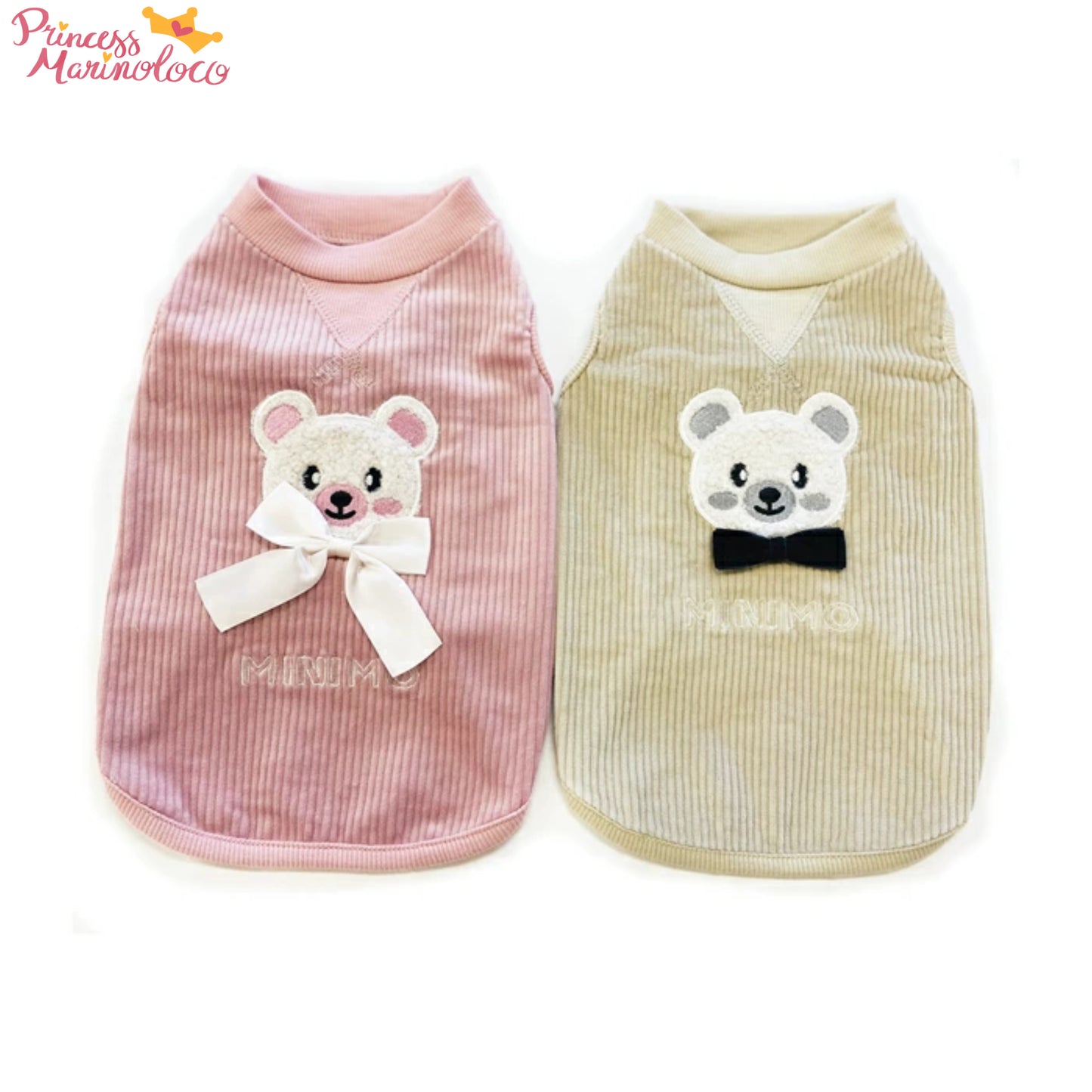 Teddy Bear Applique Faux Velvet Tank Top