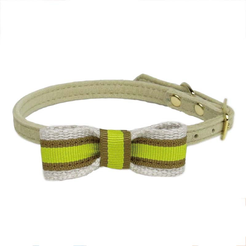 striped bow tie dog collar