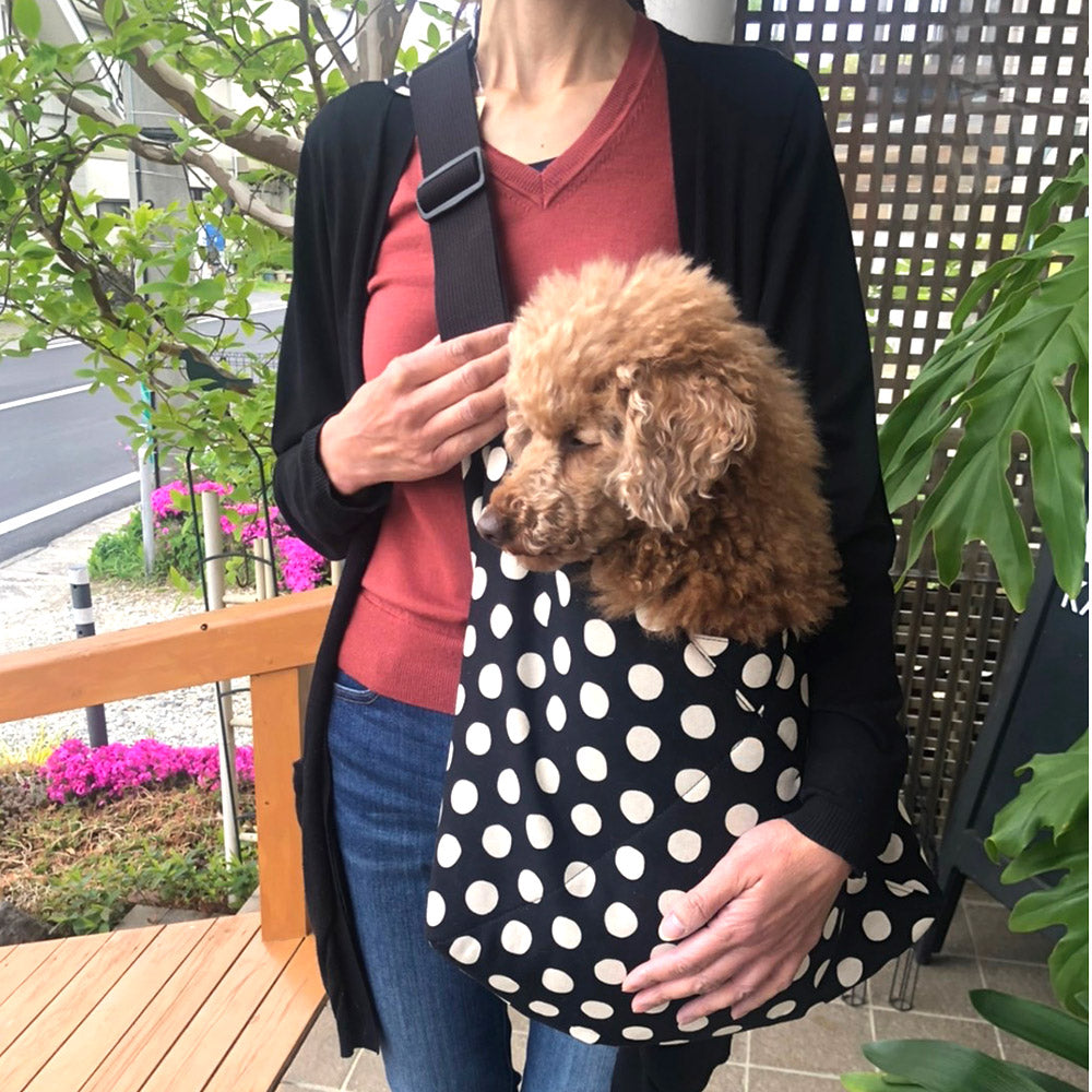 Polka Dots Cotton Canvas Easy Sling Dog Carrier