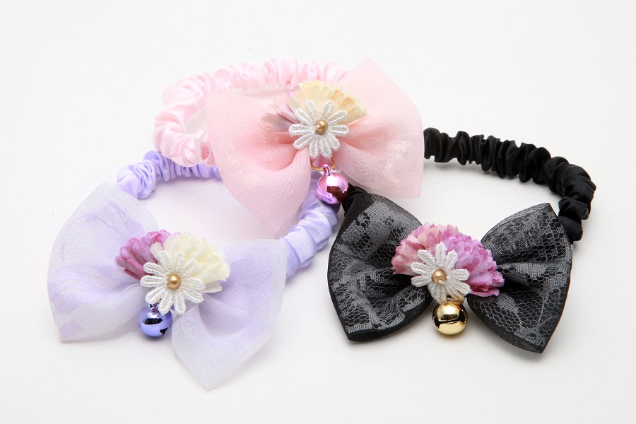 Fancy Flower Ribbon Scrunchie