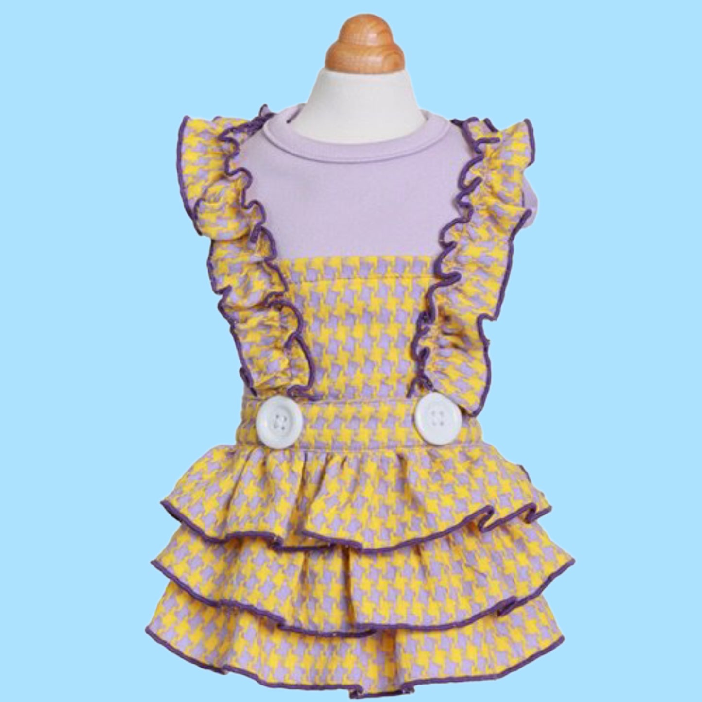 Houndstooth Checkered Apron Dress