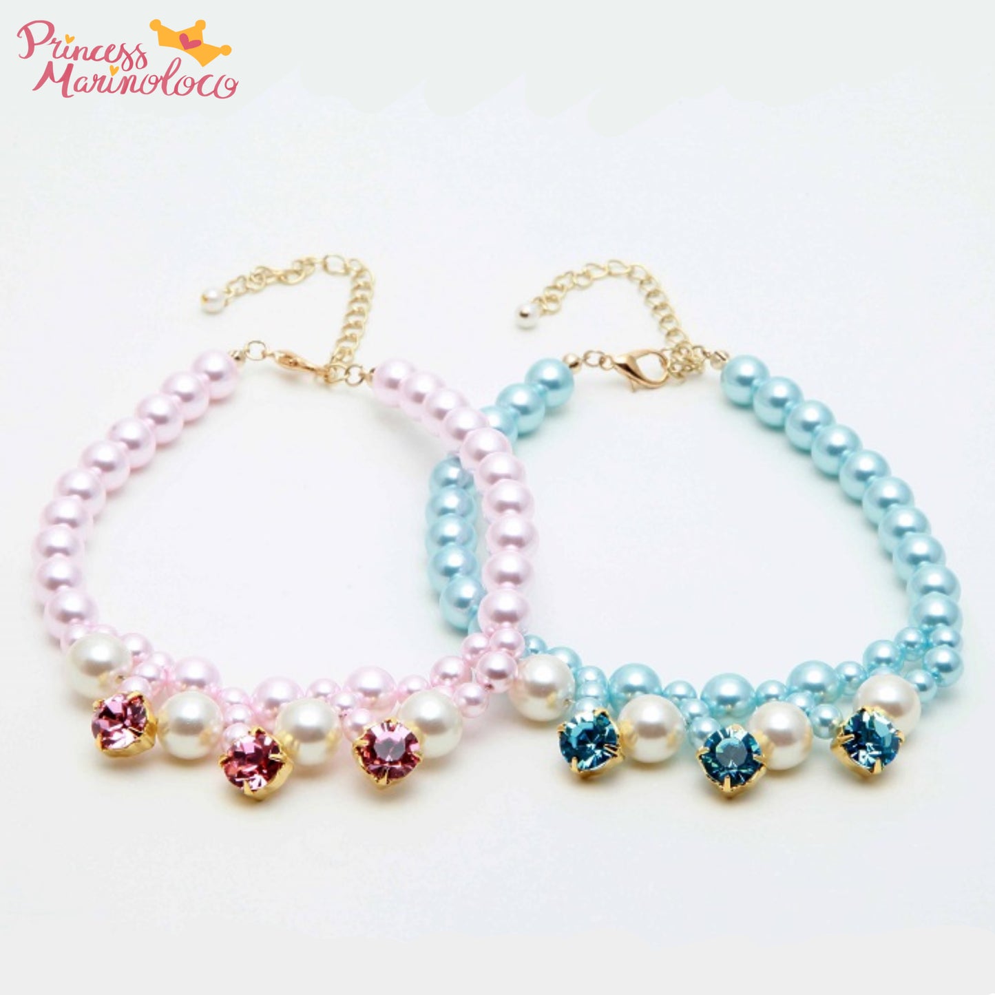 Pearly Jeweled Crystal Necklace for Dogs